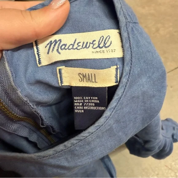 Madewell Chambray Short Sleeve Top - Picture 4 of 5